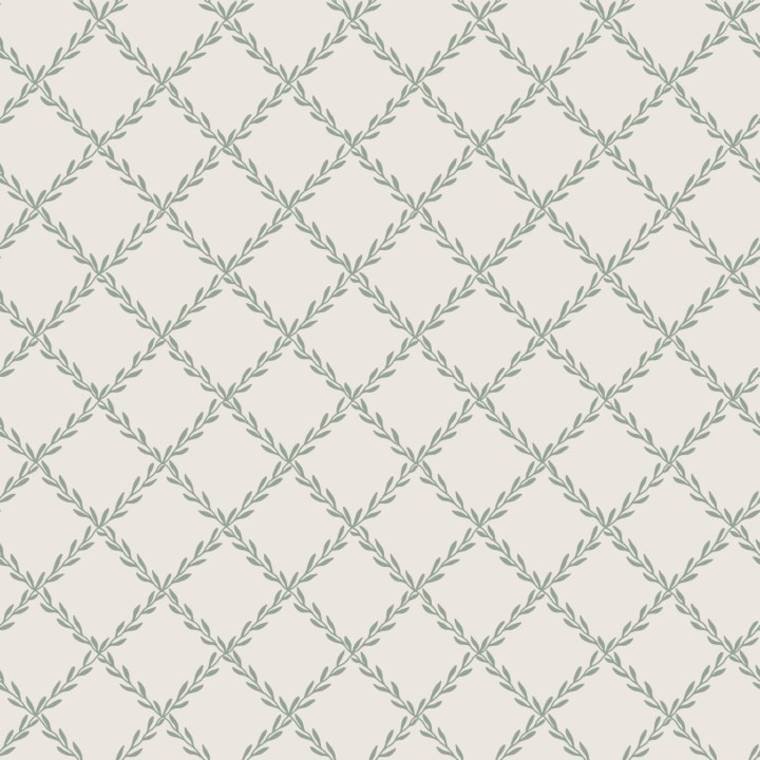 Trellis Wallpaper - Green -  Sandberg