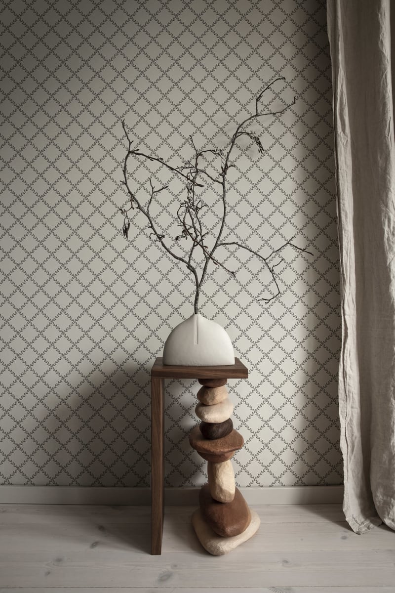 Trellis Wallpaper - Gray -  Sandberg