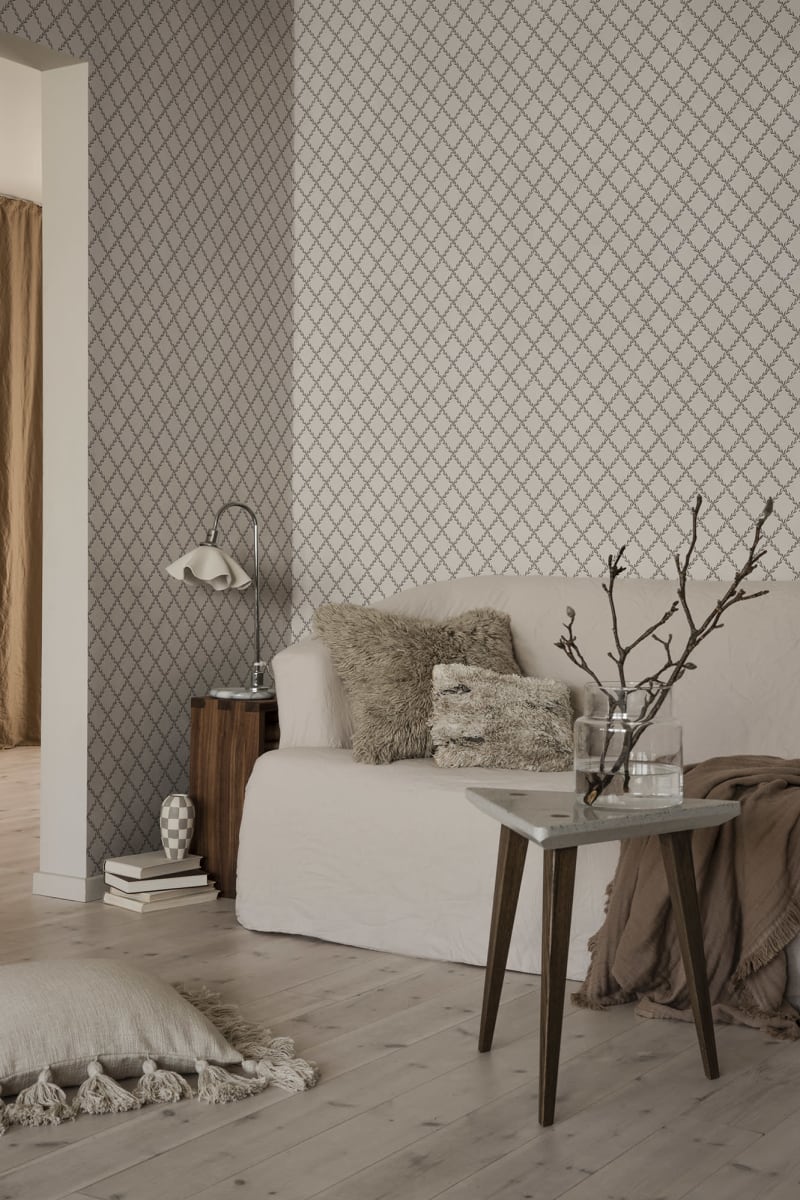 Trellis Wallpaper - Gray -  Sandberg