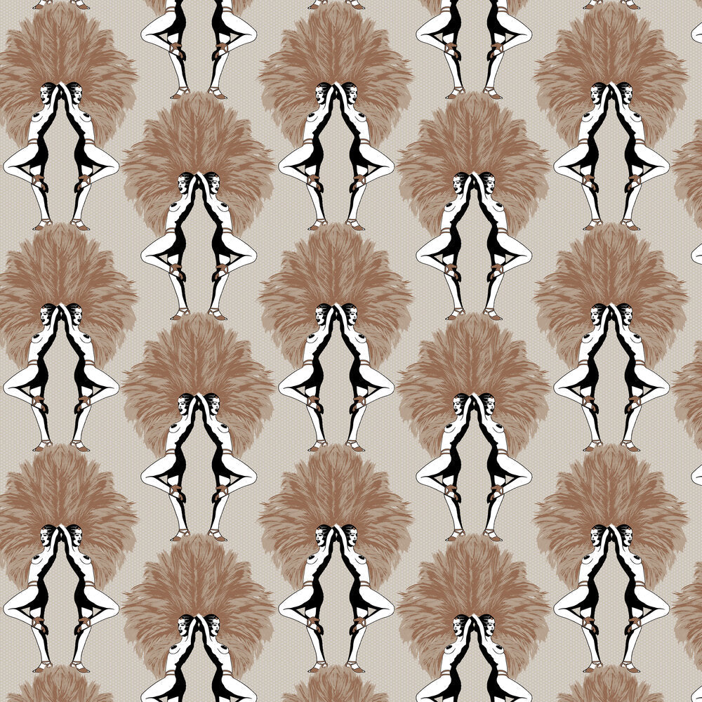 Showgirls Wallpaper - Cream Metallic - The Graduate Collection