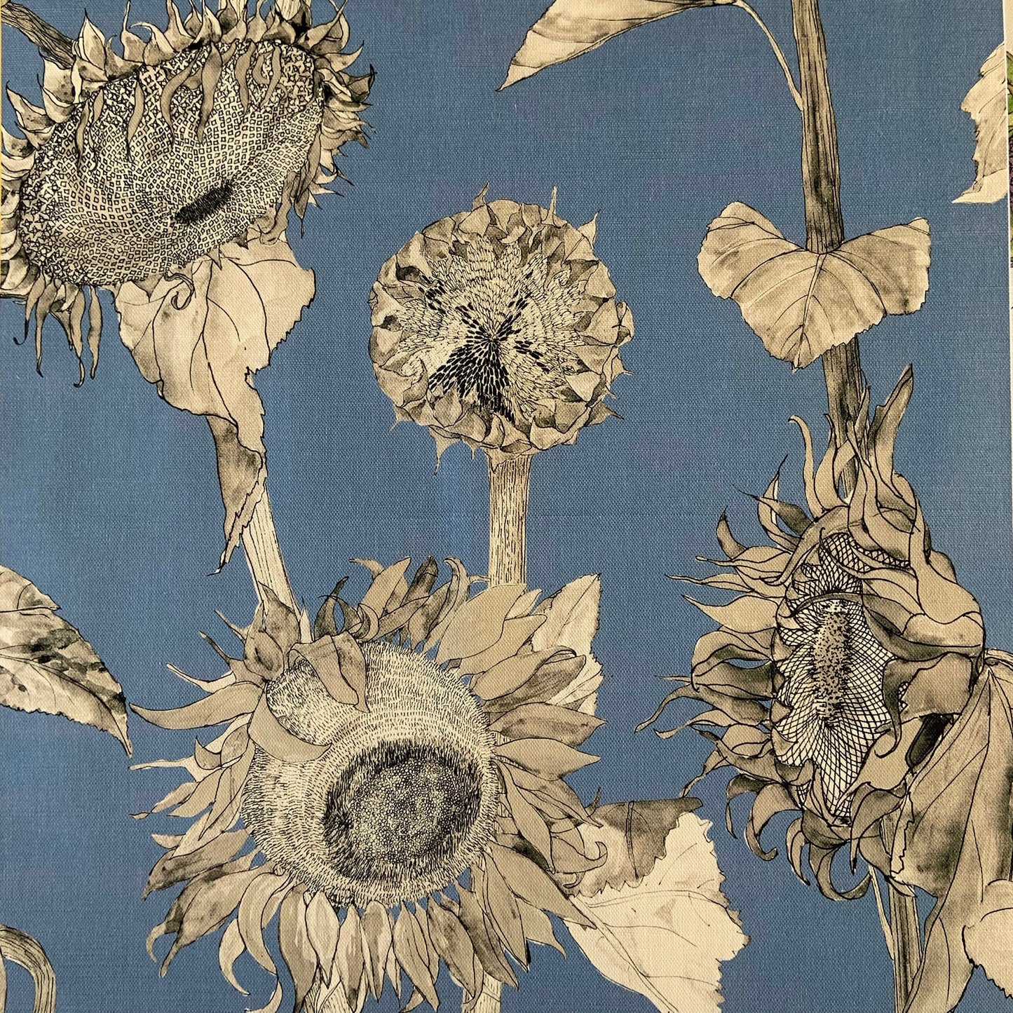 Sunflower Interior Fabric - Wedgewood - Petronella Hall