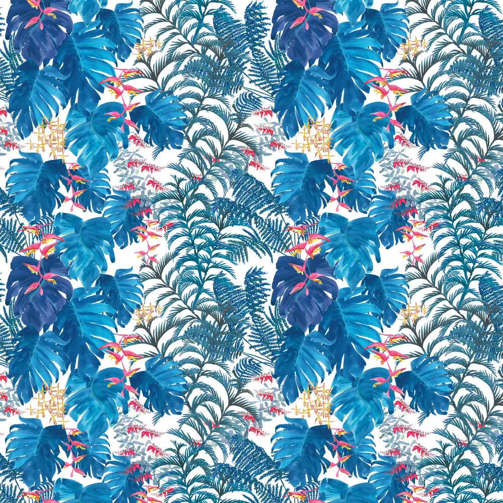 Tropical Wallpaper - Denim - Petronella Hall