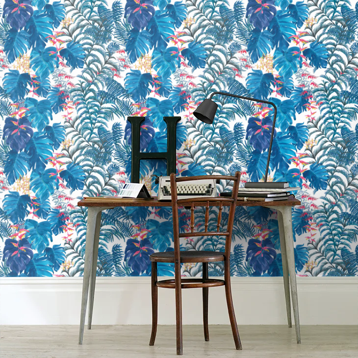 Tropical Wallpaper - Denim - Petronella Hall