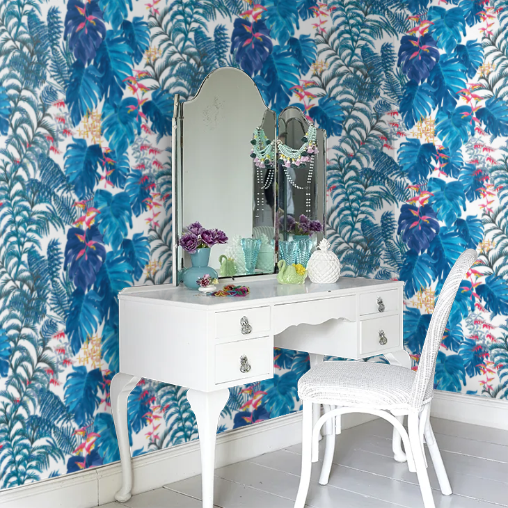 Tropical Wallpaper - Denim - Petronella Hall