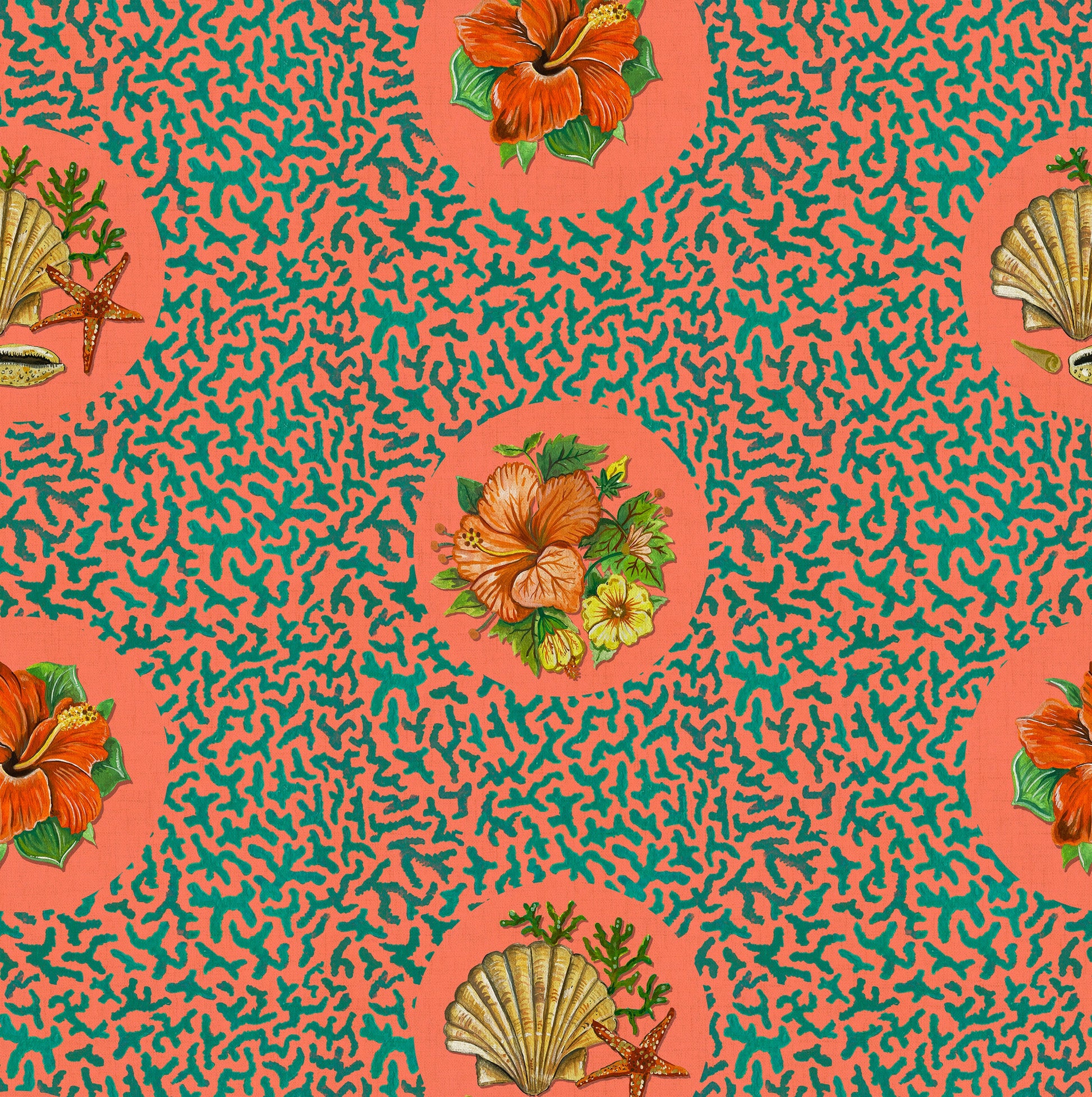 Treath Wallpaper - Orange - Wear The Walls