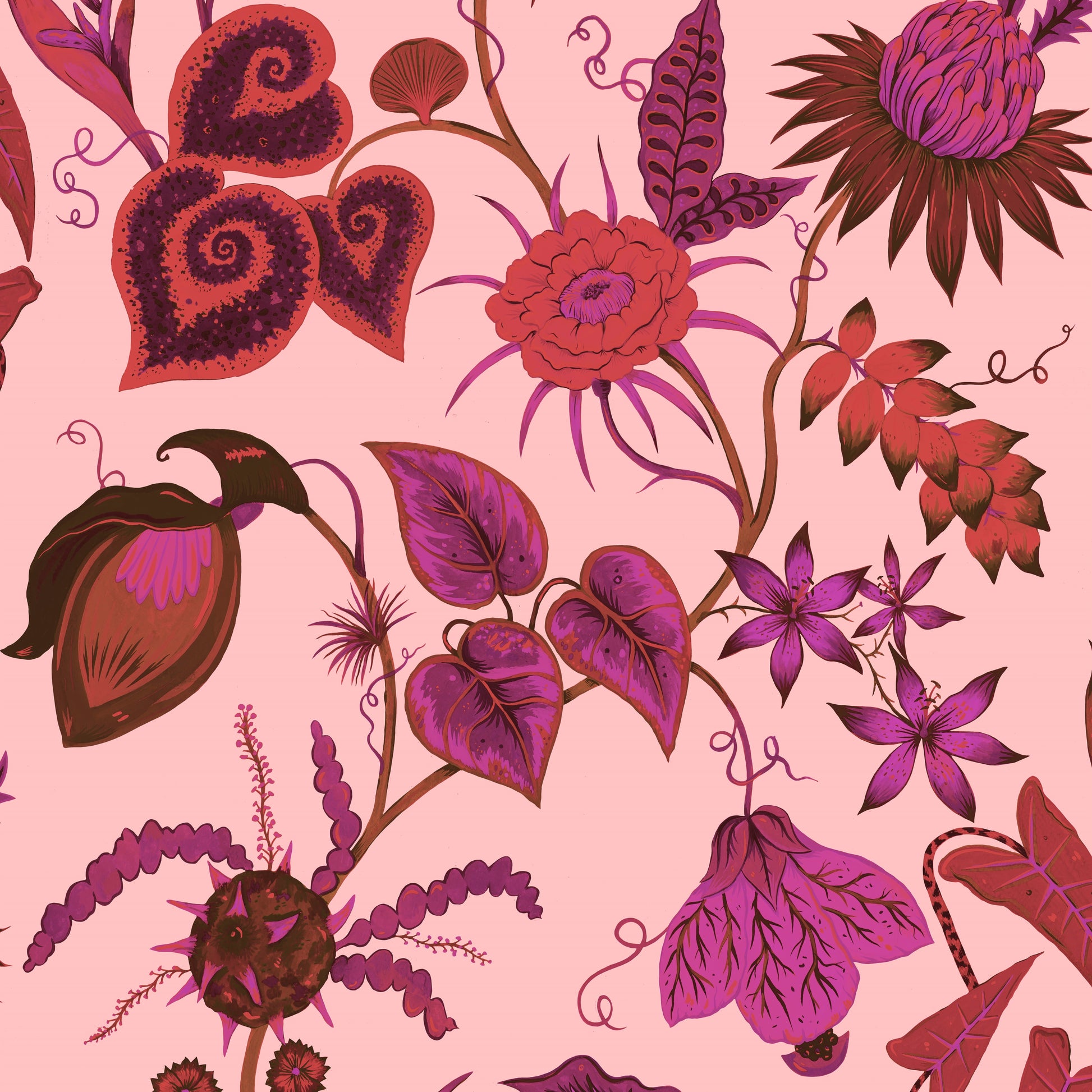 Vida Wallpaper - Pink - Wear The Walls