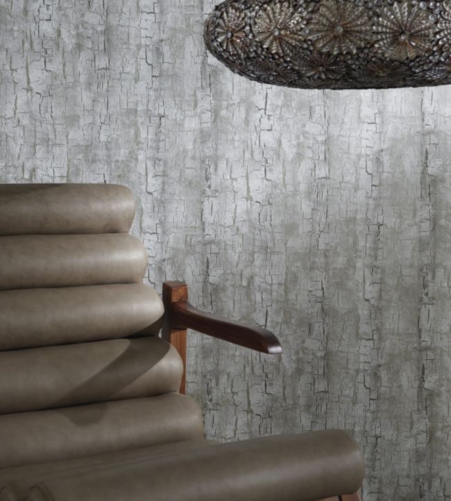 Tree Bark Room Wallpaper - Gray