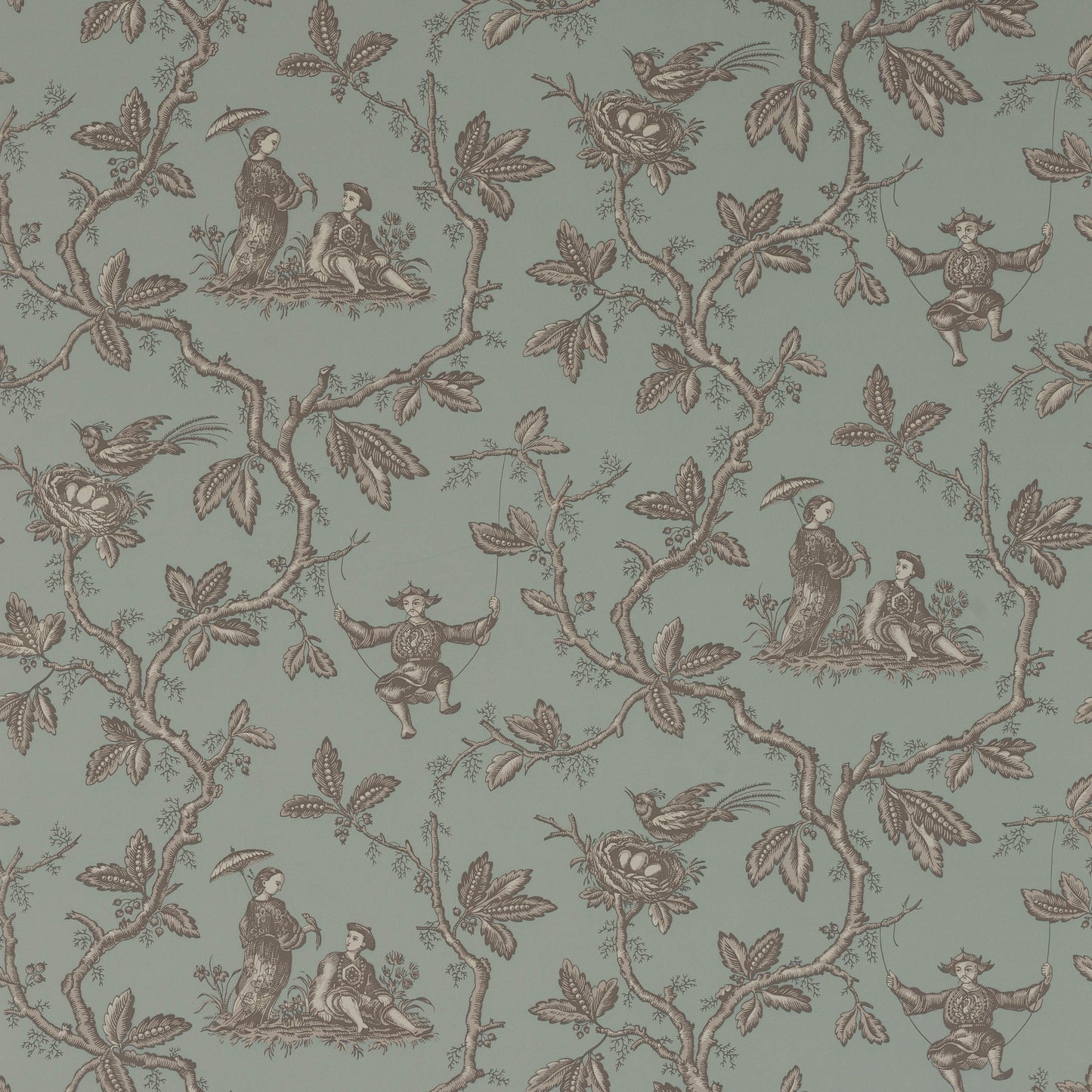 Toile Chinoise Wallpaper - Teal