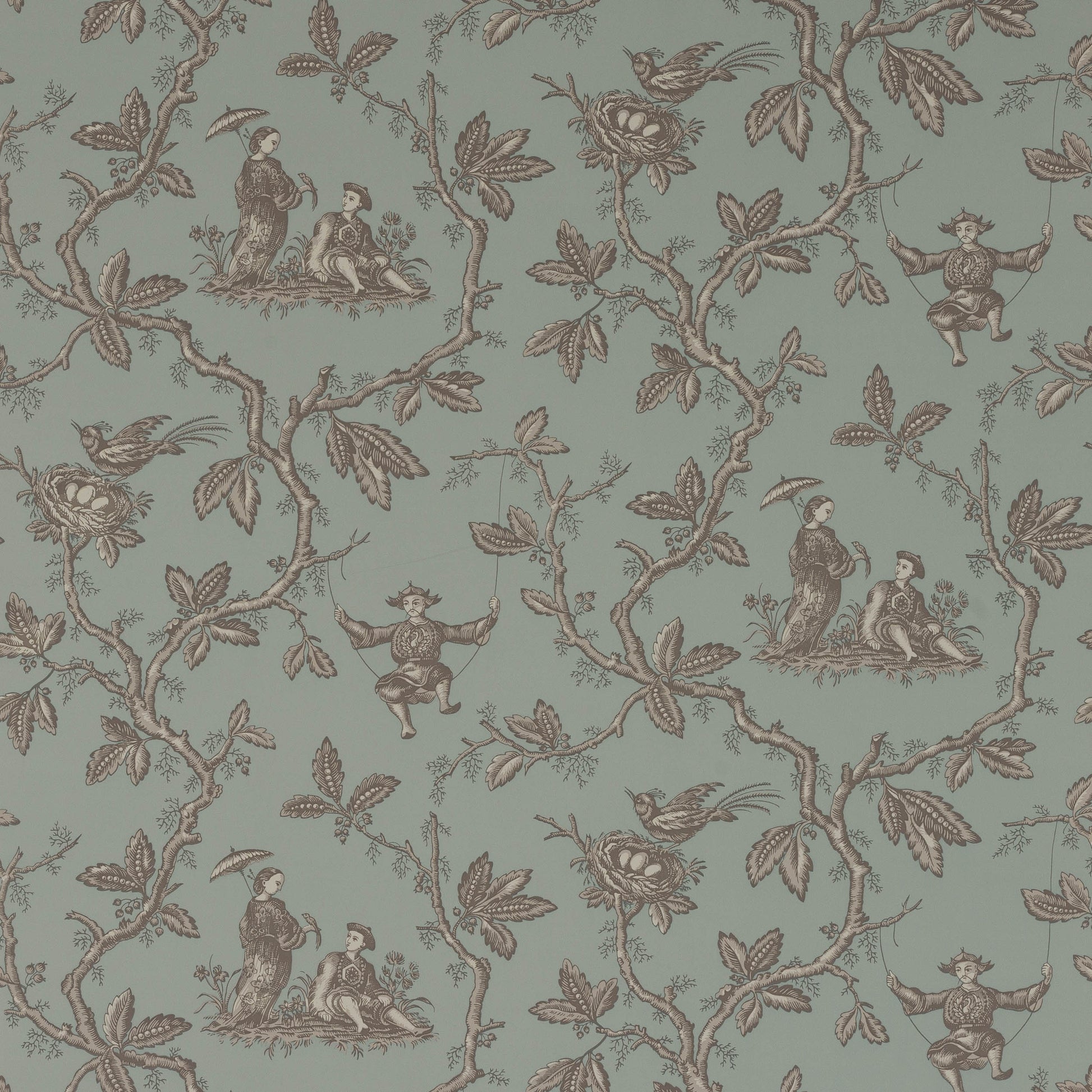 Toile Chinoise Wallpaper - Teal