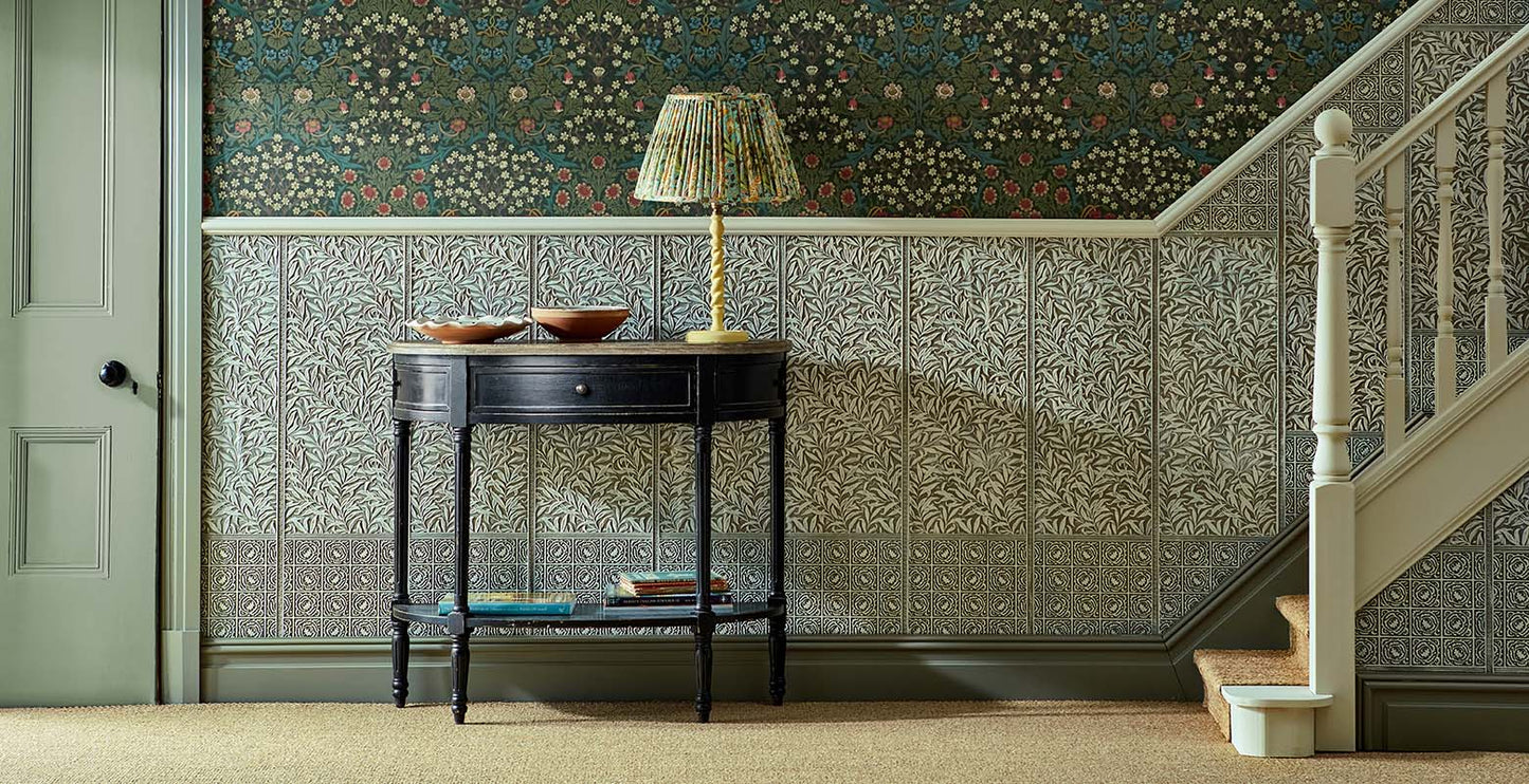 William Morris Willow Boughs Dado Wallpaper - Green - Lincrusta