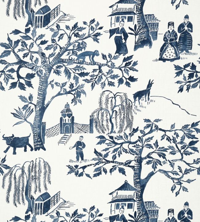 Willow Wood Wallpaper - Blue