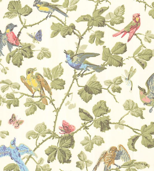 Winter Birds Wallpaper - Green - Cole & Son