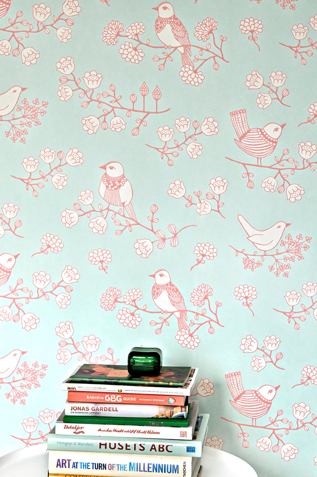 Sugar Tree Turquoise Wallpaper - Majvillan