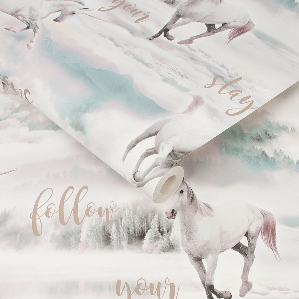 Unicorn Dreamland Wallpaper - Gray