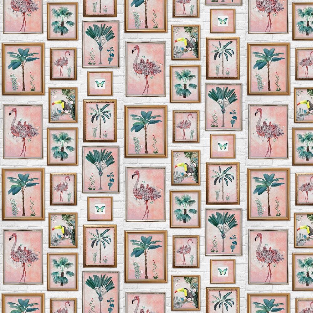 Tropical Frame Wallpaper - Pink