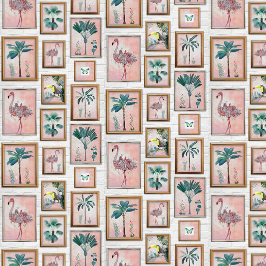 Tropical Frame Wallpaper - Pink