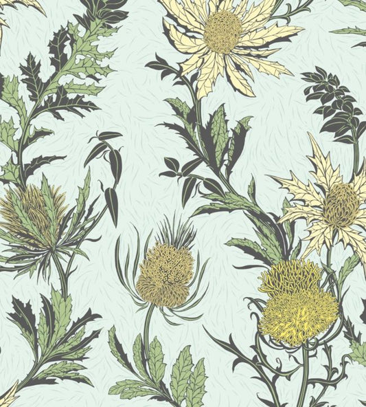 Thistle Wallpaper - Teal  - Cole & Son