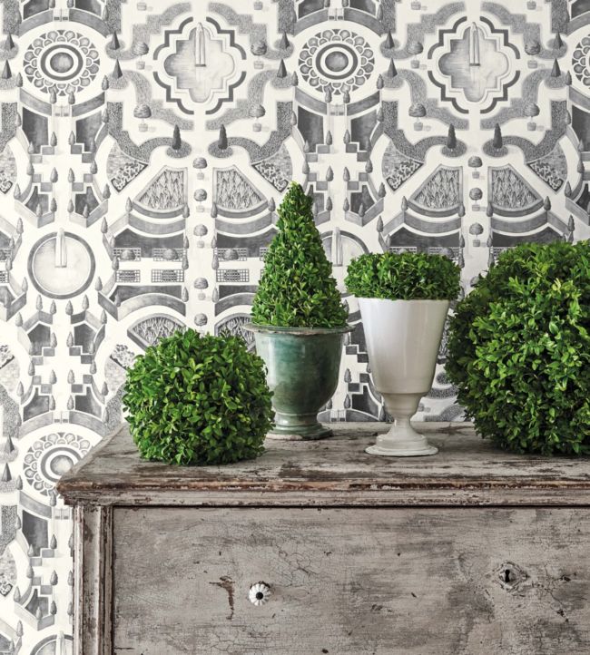 Topiary Wallpaper - Gray - Cole & Son