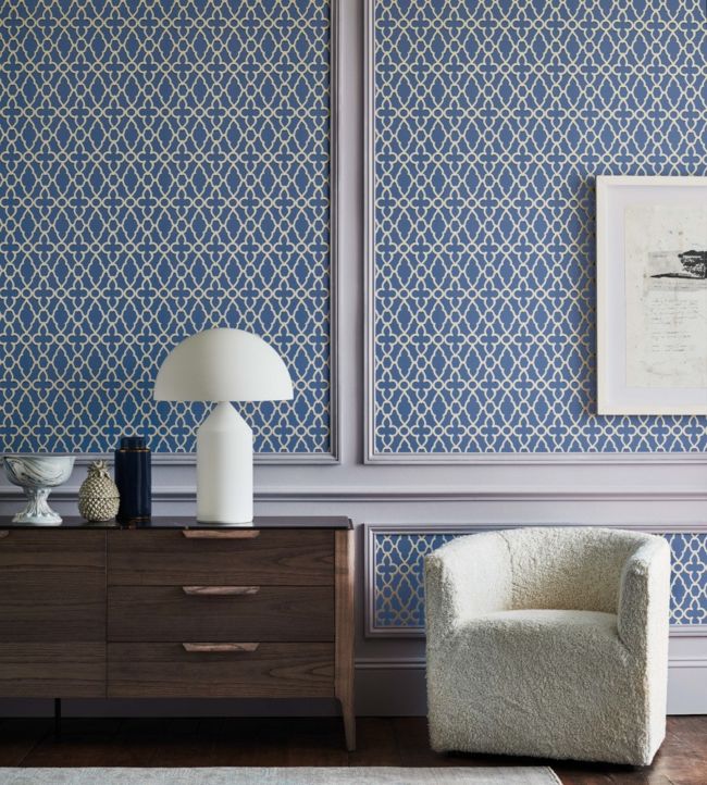 Treillage Wallpaper - Blue - Cole & Son