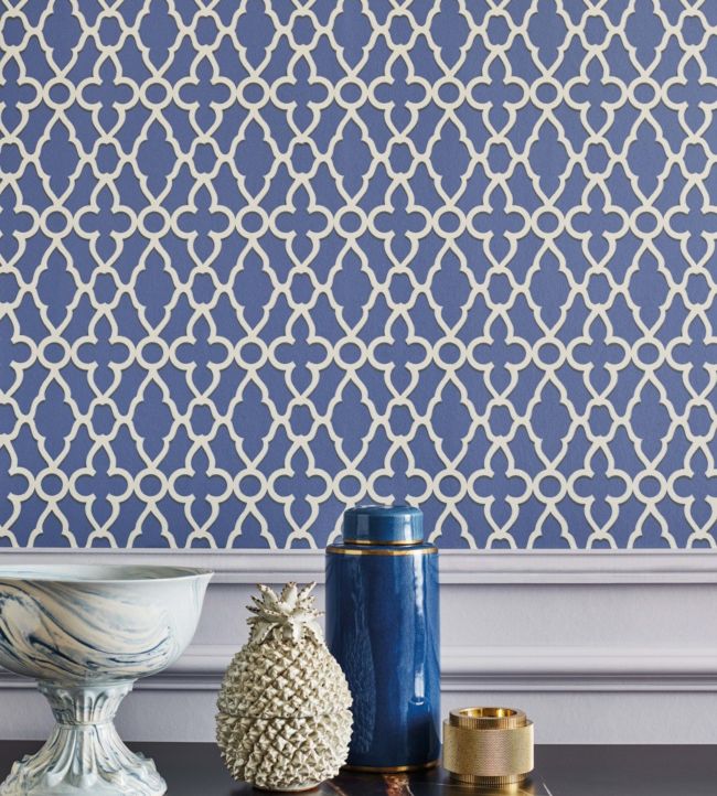 Treillage Wallpaper - Blue - Cole & Son