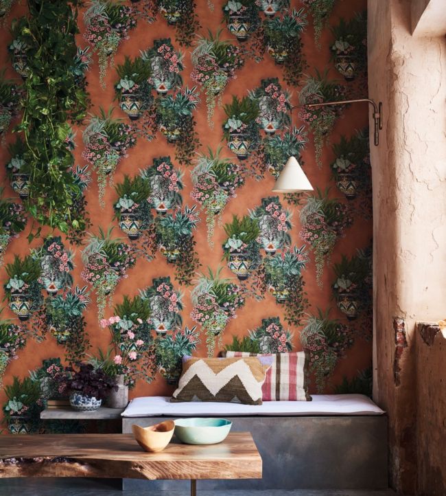 Talavera Wallpaper - Orange - Cole & Son