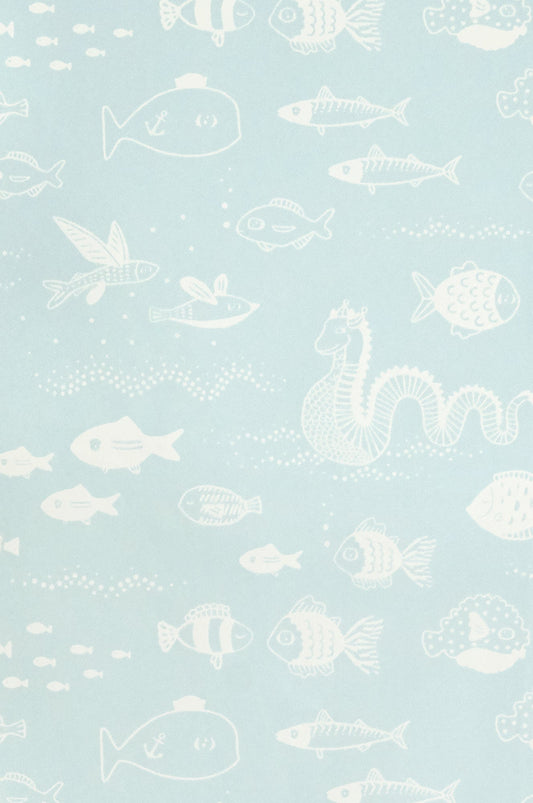 The Big Blue Dusty Turquoise Wallpaper - Majvillan