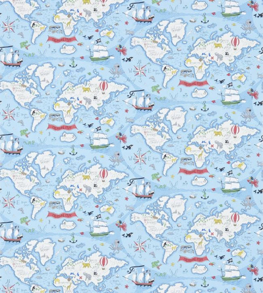 Treasure Map Wallpaper - Teal