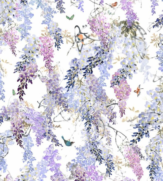 Wisteria Fall Panel B Wallpaper - Purple