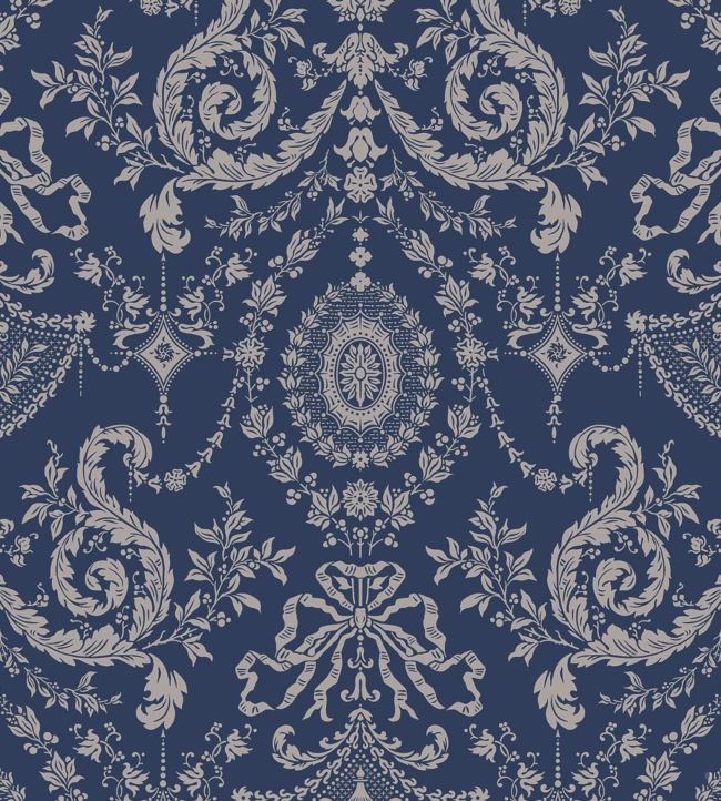 Woolverston Wallpaper - Blue - Cole & Son