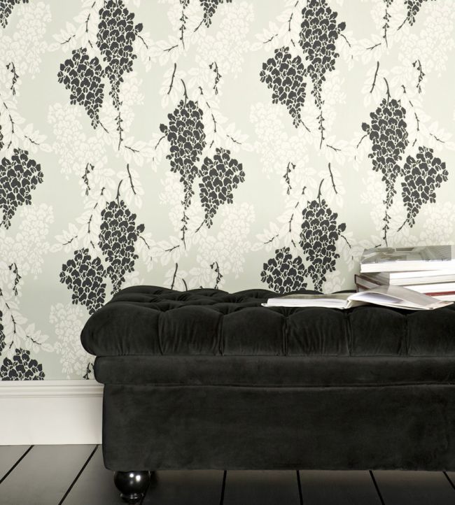 Wisteria Room Wallpaper - Black