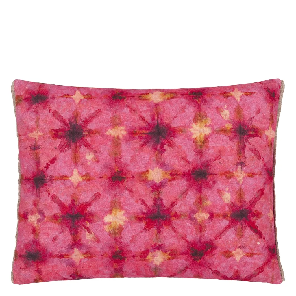 Shibori Fuchsia Cotton Cushion - Designers Guild