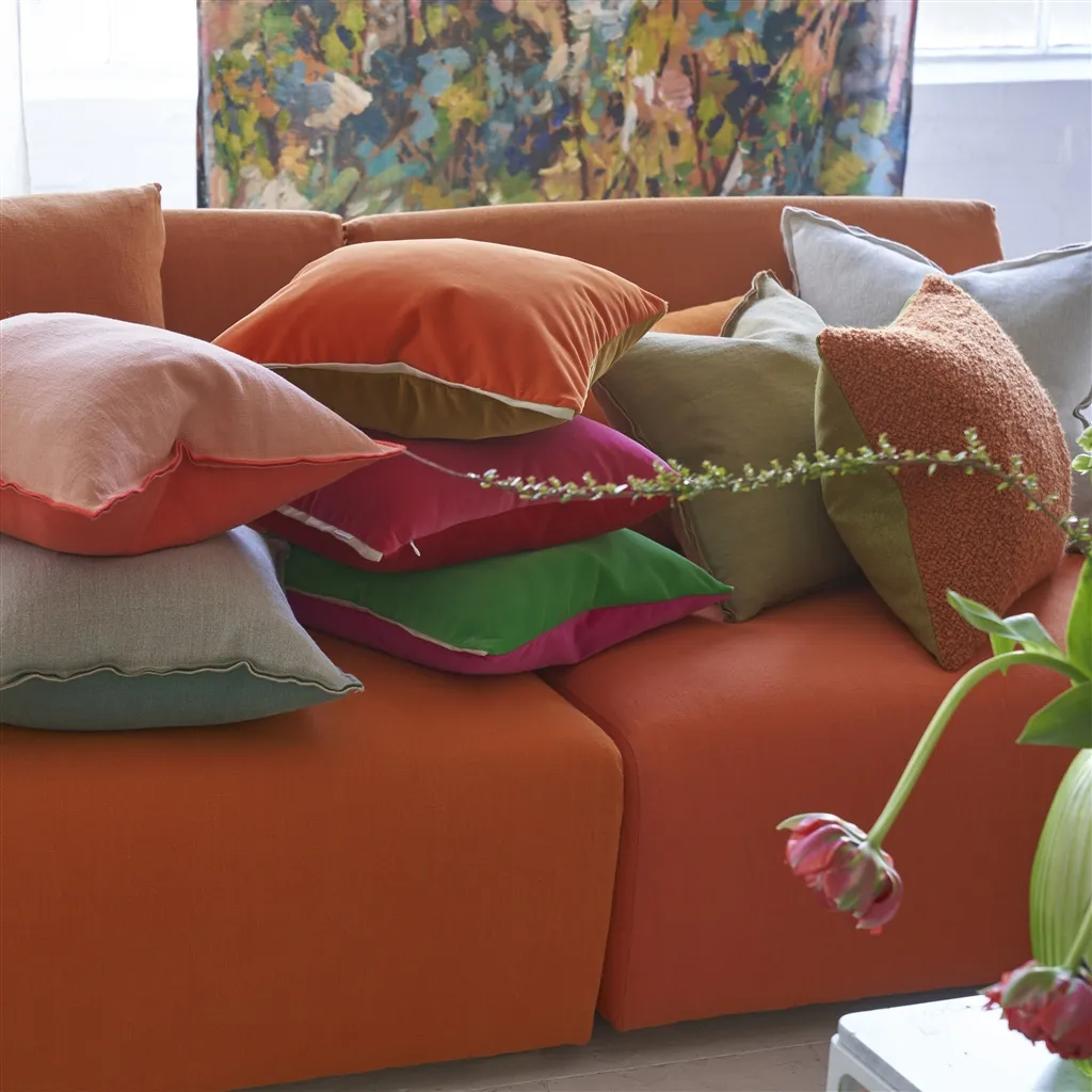 Varese Zinnia & Ochre Velvet Cushion - Designers Guild