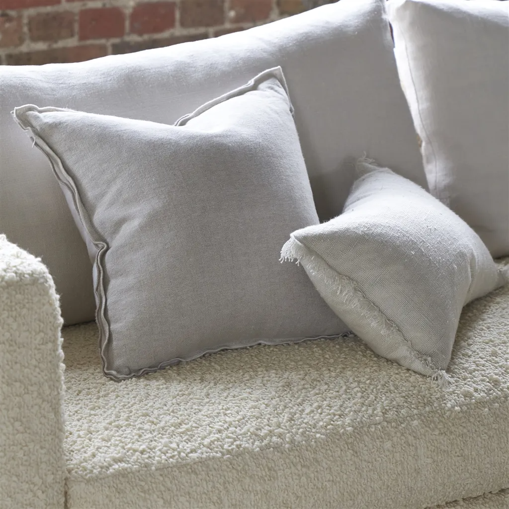 Brera Lino Alabaster & White Linen Cushion - Designers Guild