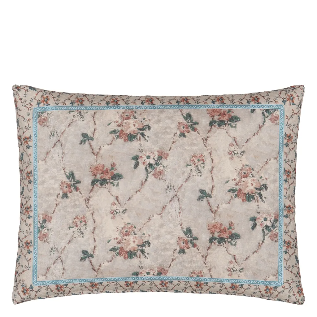 Vintage Floral Linen Cushion - Designers Guild