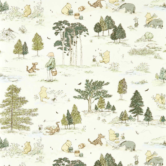 Winnie The Pooh Macaron Green Wallpaper