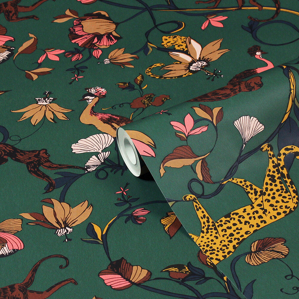 Exotic Wildlings Wallpaper - Green