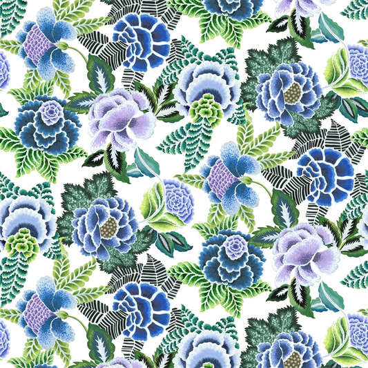 Rose De Damas Cobalt Fabric