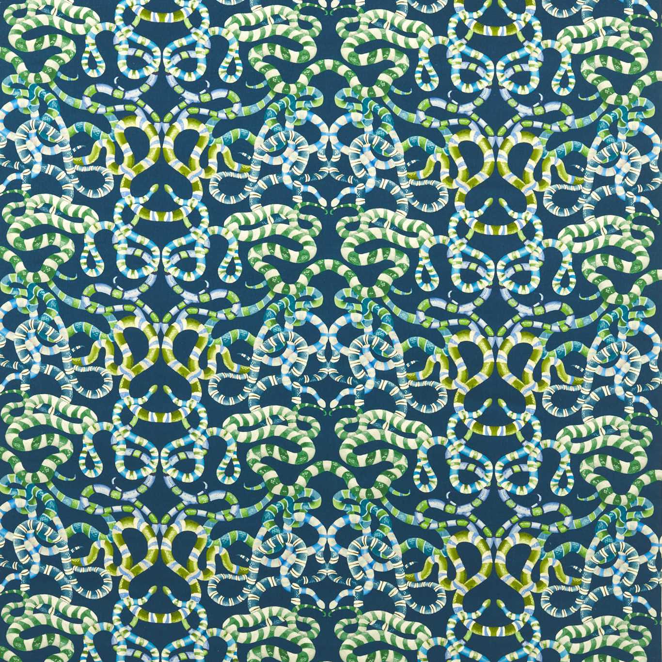 Serpenti Fabric - Onsen/Emerald/Azul