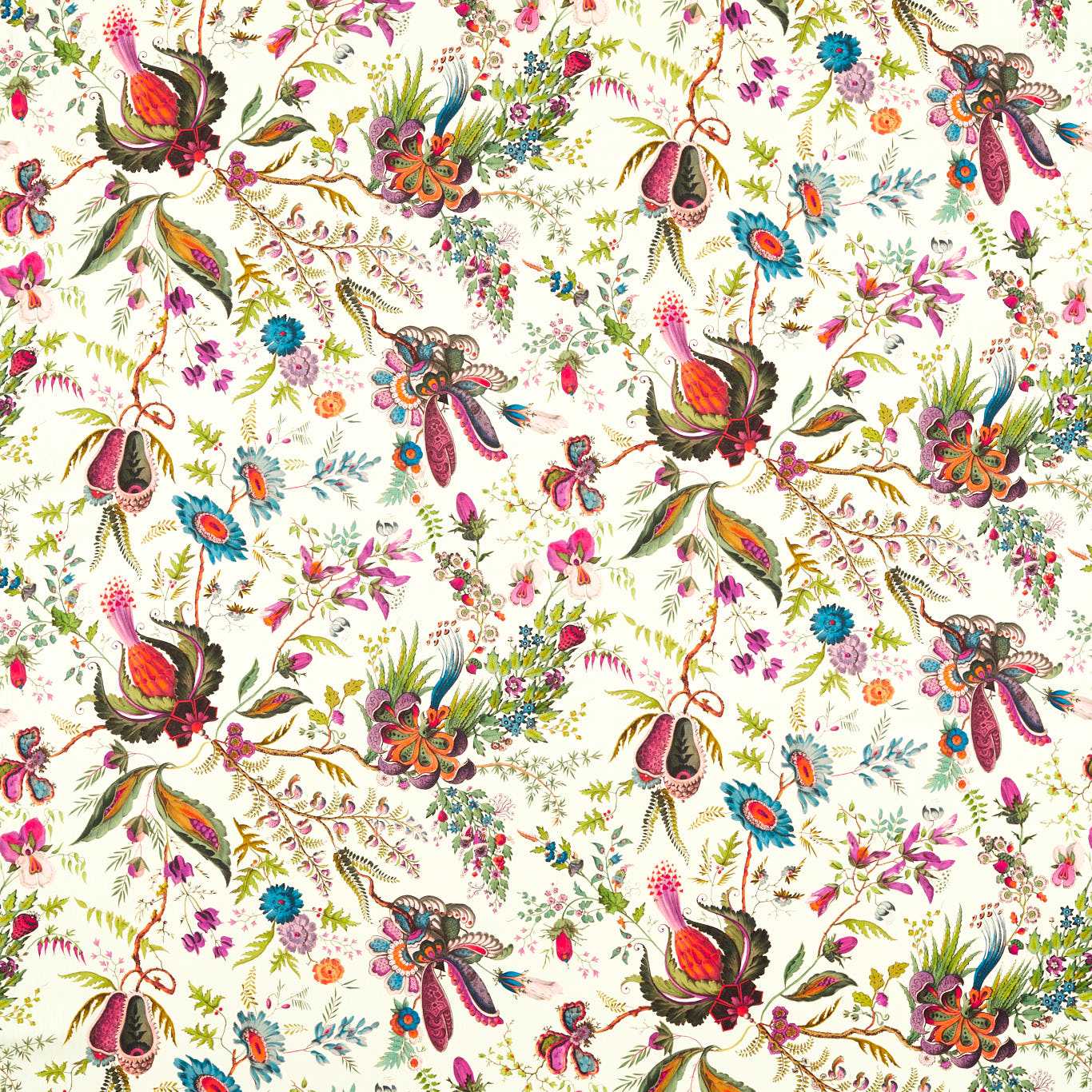 Wonderland Floral Fabric - Spinel/Peridot/Pearl