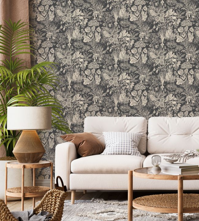 The Willows Room Wallpaper - Black