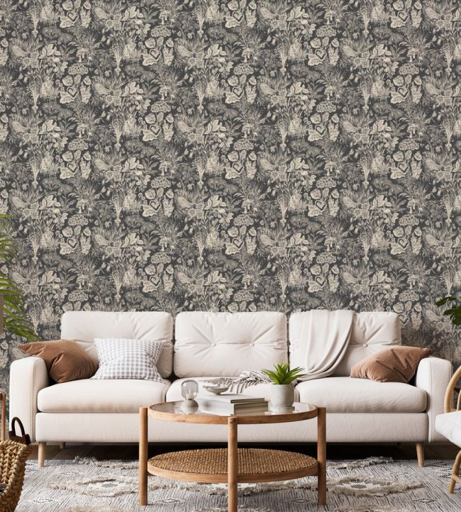 The Willows Room Wallpaper - Black