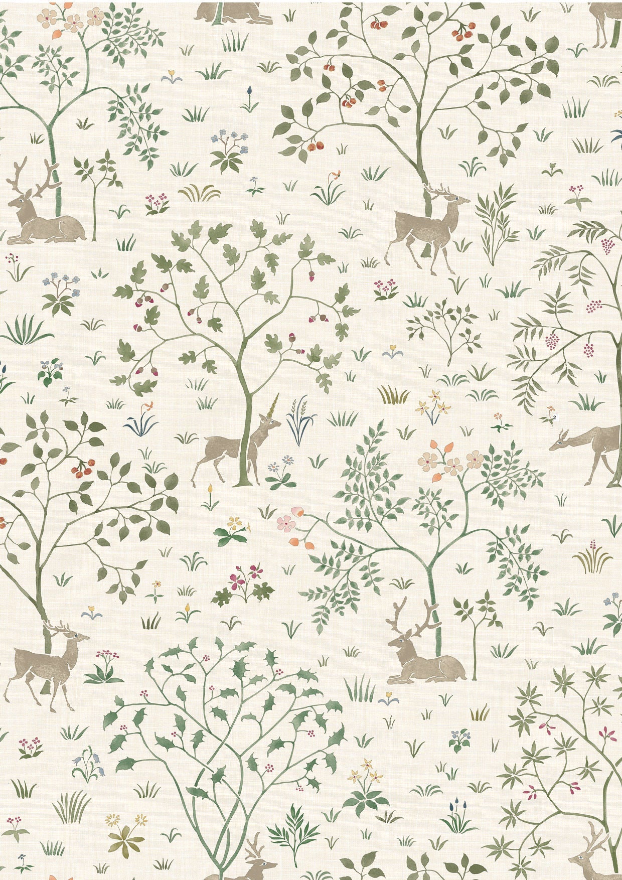 Voysey Park Wallpaper - Cream - Lewis & Wood