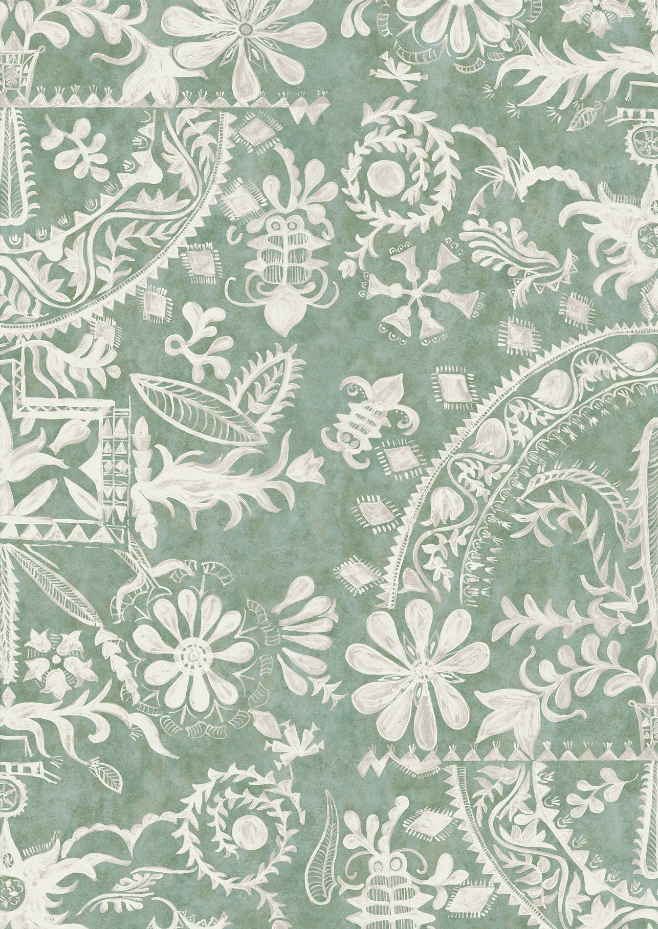 Womad Wallpaper - Green - Lewis & Wood