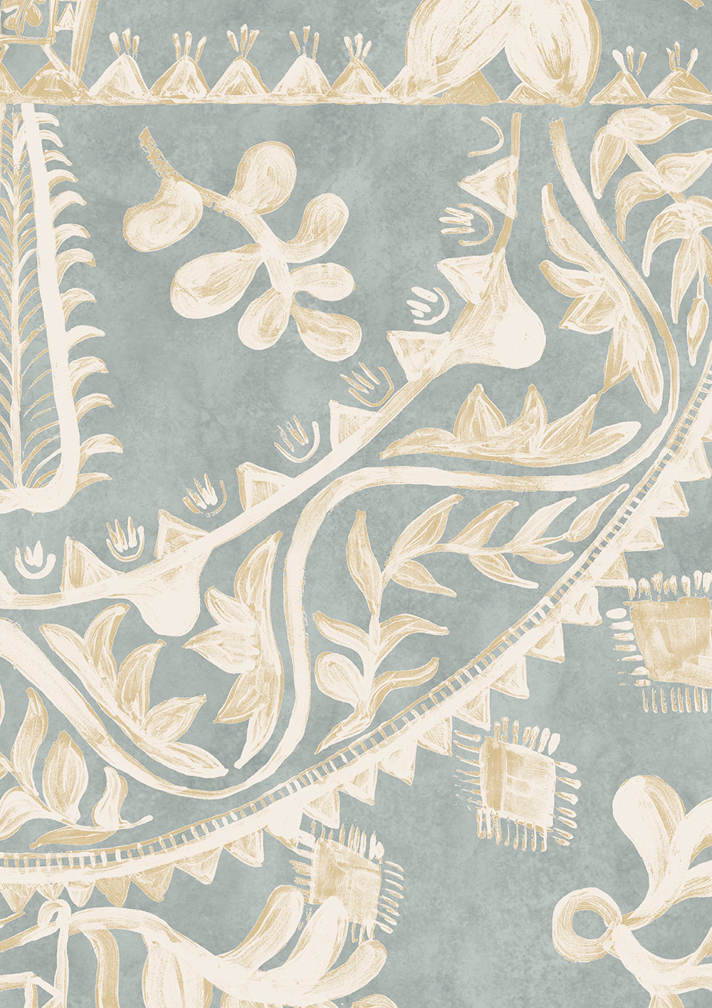 Womad Wallpaper - Blue - Lewis & Wood