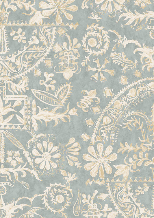 Womad Wallpaper - Blue - Lewis & Wood